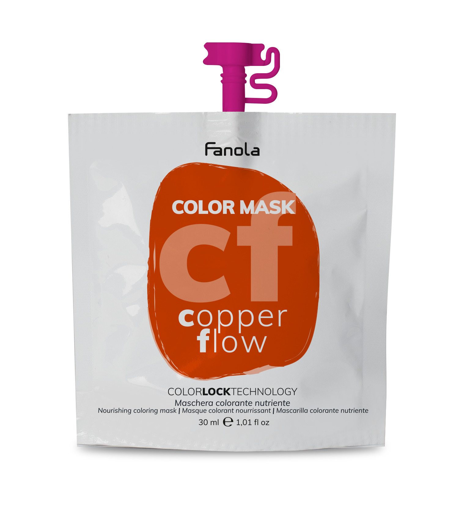 Fanola Color Mask Cooper — зволожувальна тонуюча маска для волосся, 30 мл